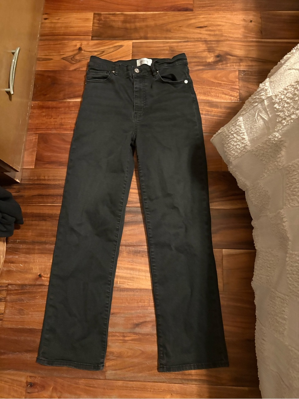 FRAME Le Sleek Straight Jeans Women’s 28 Black High Rise Ankle (1082)
